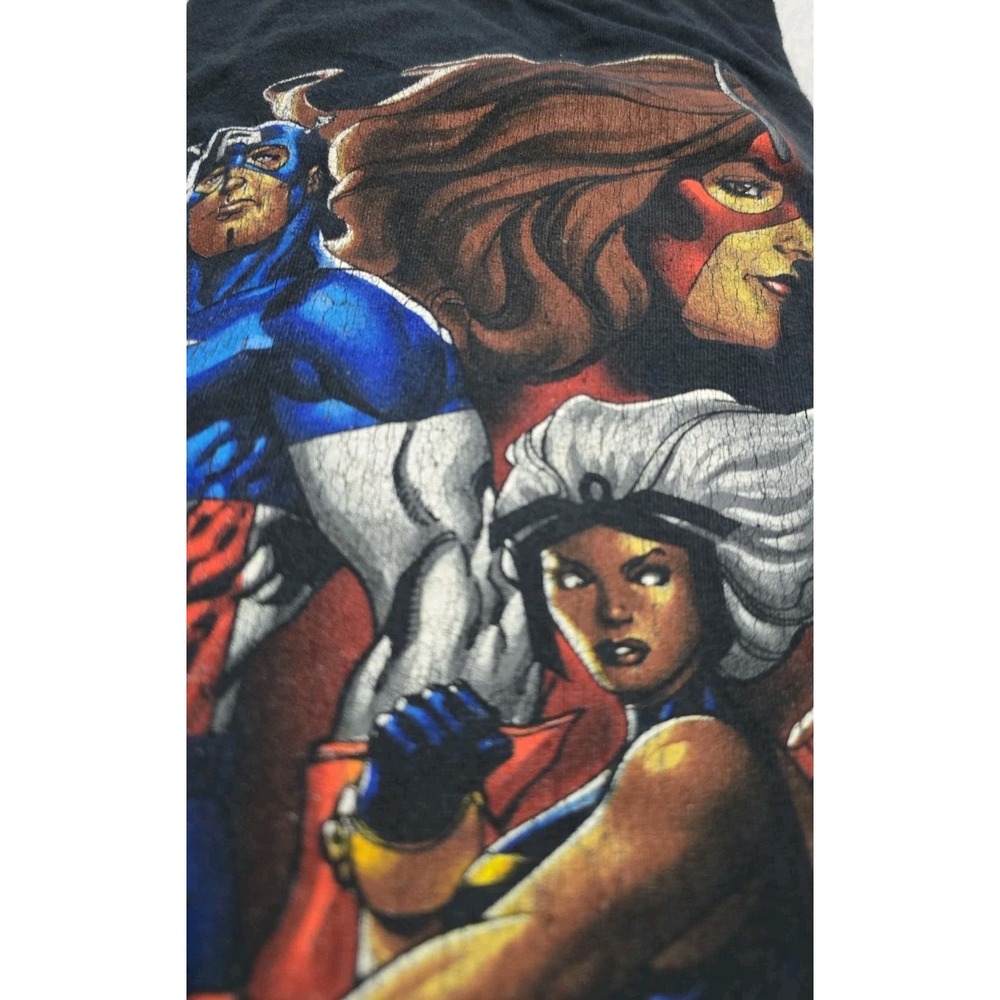 Vintage Mad Engine Marvel X Men Graphic T Shirt XL Wolverine Iron Man Hulk Storm - Picture 8 of 8